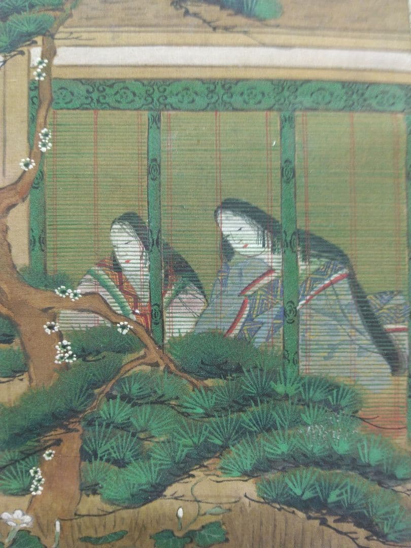 土佐光起【源氏物語】肉筆　絹本　掛軸（大和絵・土佐派）