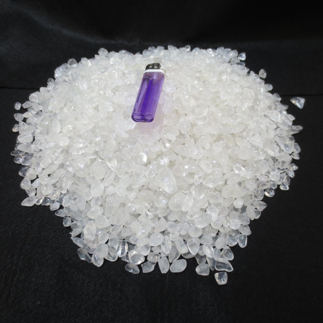 【本物】開運！ 大粒 天然水晶粒 4kg さざれ石 チップ 砂利 【送料無料】