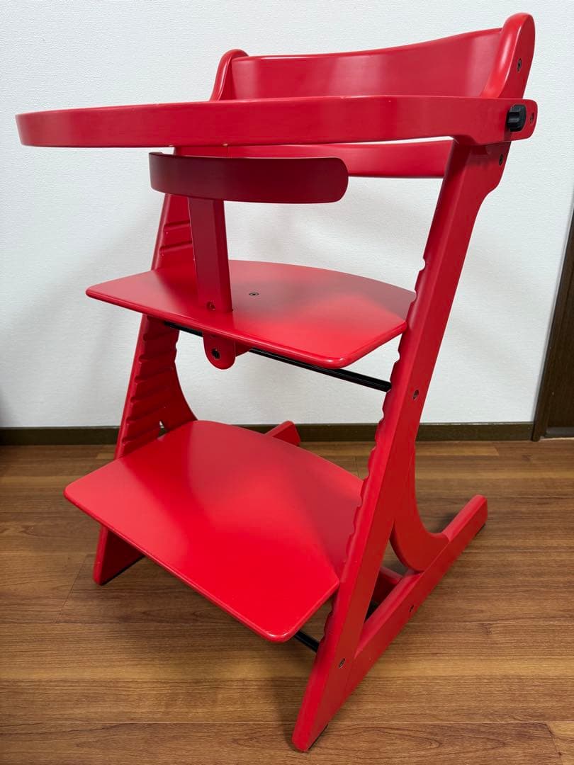 【美品】すくすくチェア　スクスクチェアーEX テーブル&カード付き　レッド