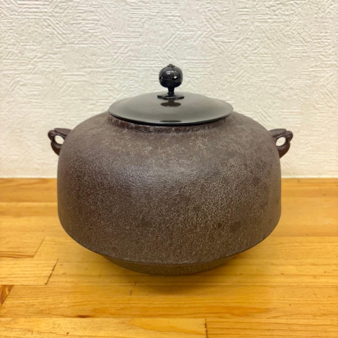 【未使用保管品】唐銅鬼面風炉 高橋敬典 茶道具 茶釜