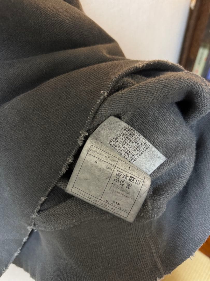 JS stead パシフィックウラケダメージ スウェット（ブラック）