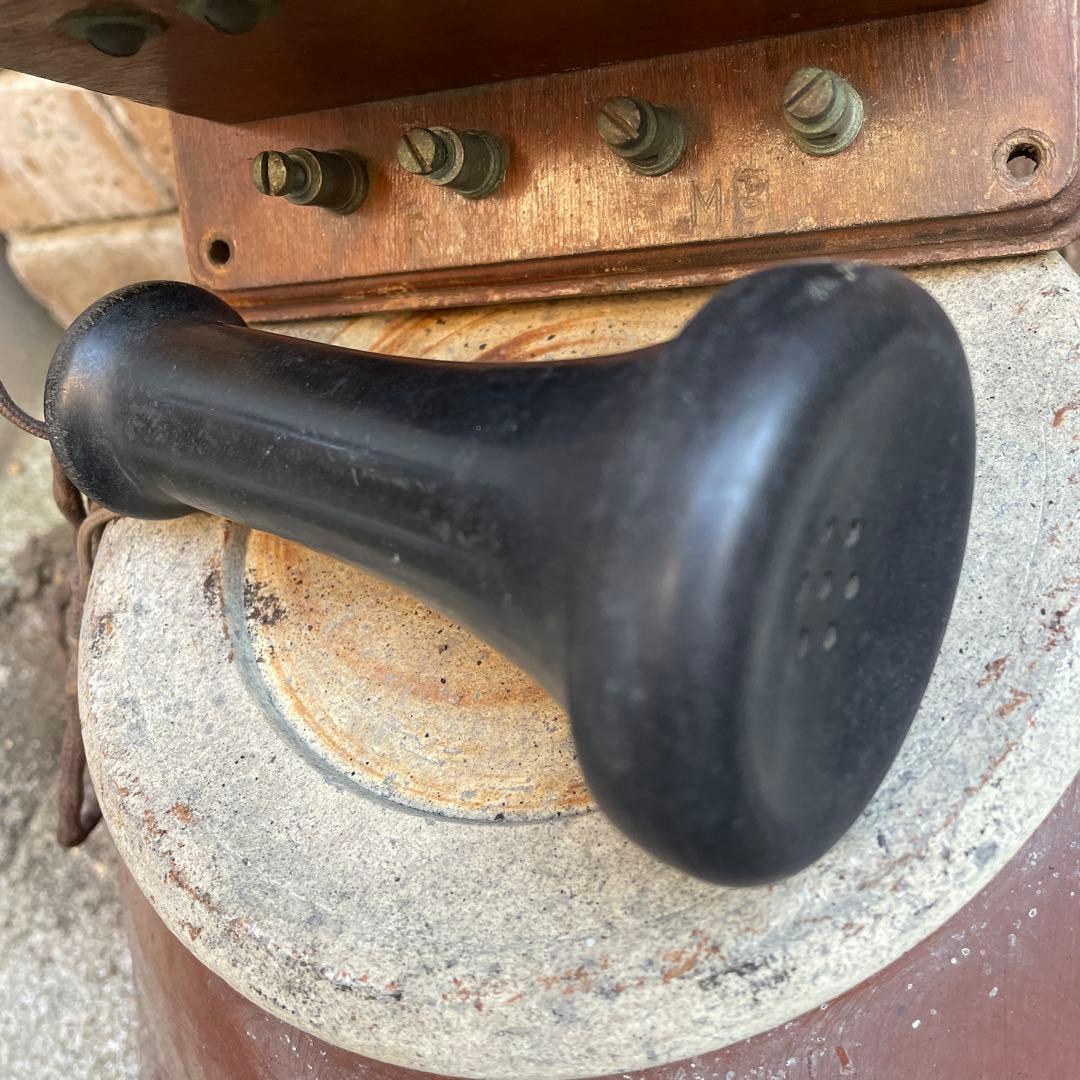 A 国鉄廃品 鉄道廃品 デルビル磁石式壁掛電話機　レトロ壁掛け電話機　国鉄電話機