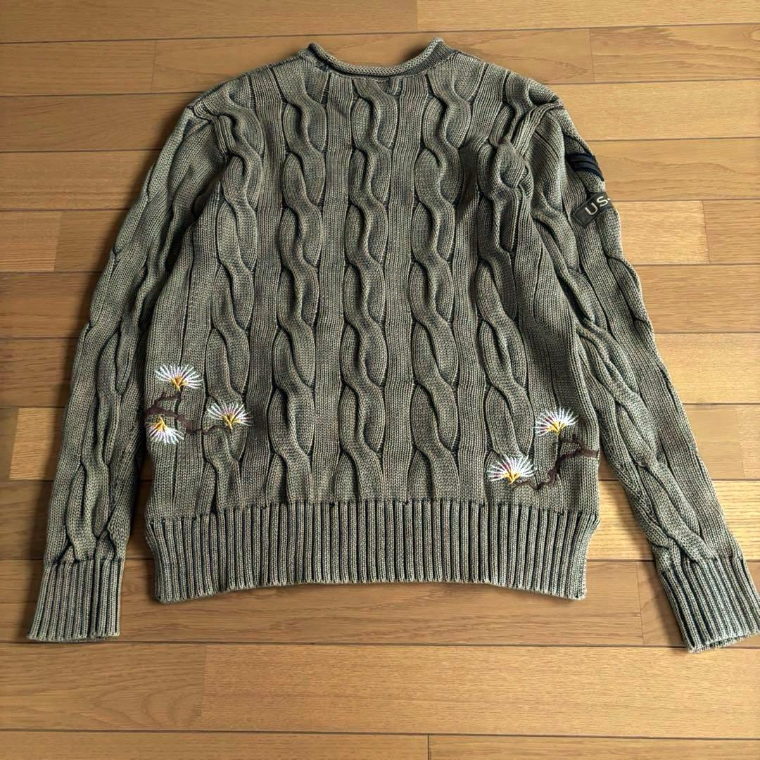 POLO RALPH LAUREN コットンケーブルニット 刺繍 エンブレム