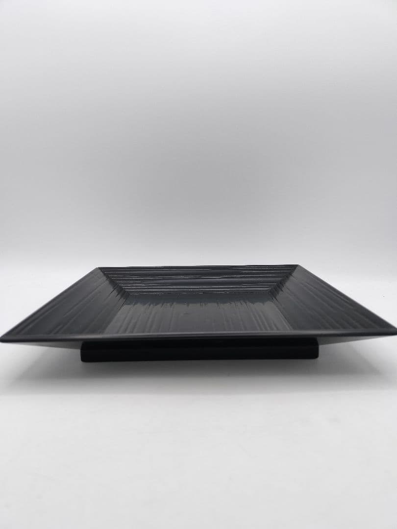 c845 四方盆 黒一閑 宗完書付 木村表恵作 木箱 茶道具 古物