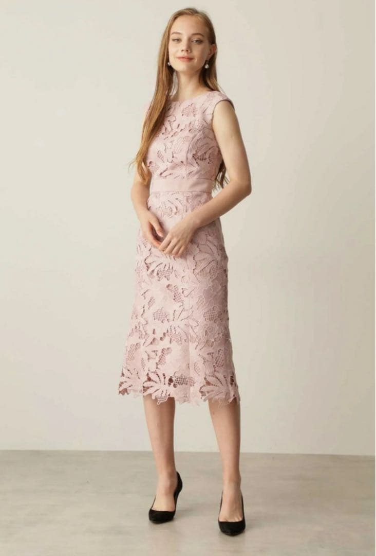 【新品】PINKY&DIANNE フラワーケミカルレース マーメイド ワンピース