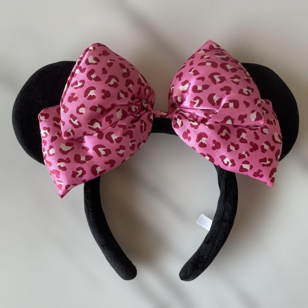 ディズニー ヒョウ柄 ピンクリボン カチューシャ 2個セット