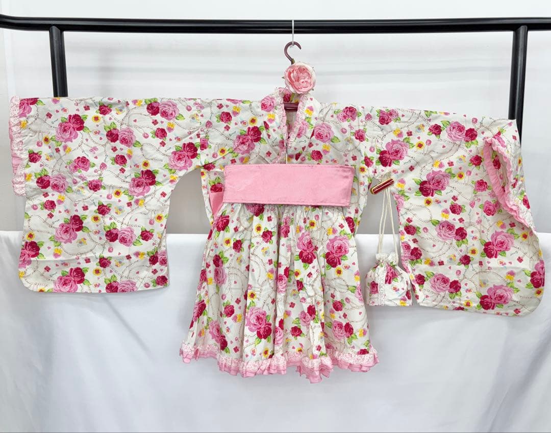 BODYLINE ロリータ 浴衣ドレス　オフホワイト《き675》#江戸小もーん