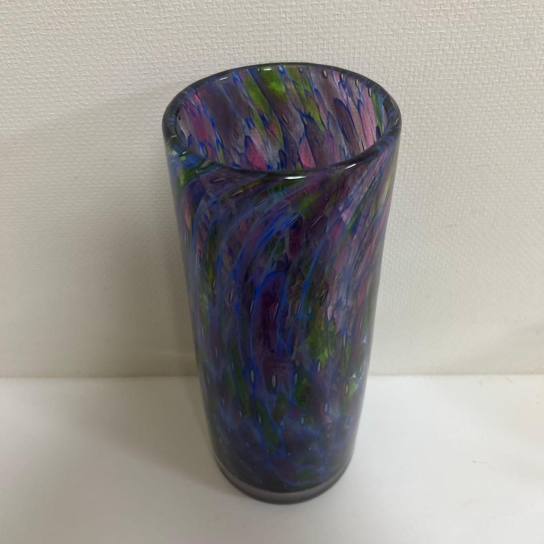 ガラス作家　フラワーベース　吹きガラス　ビンテージ　インポート