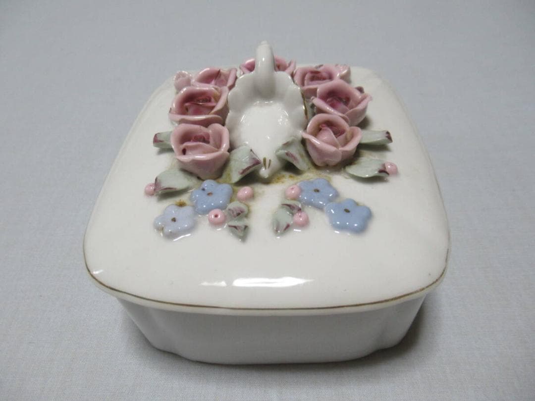 1947年頃 日本製輸出品◆磁器製 瀬戸ノベルティ CHIKUSA『白鳥と薔薇』