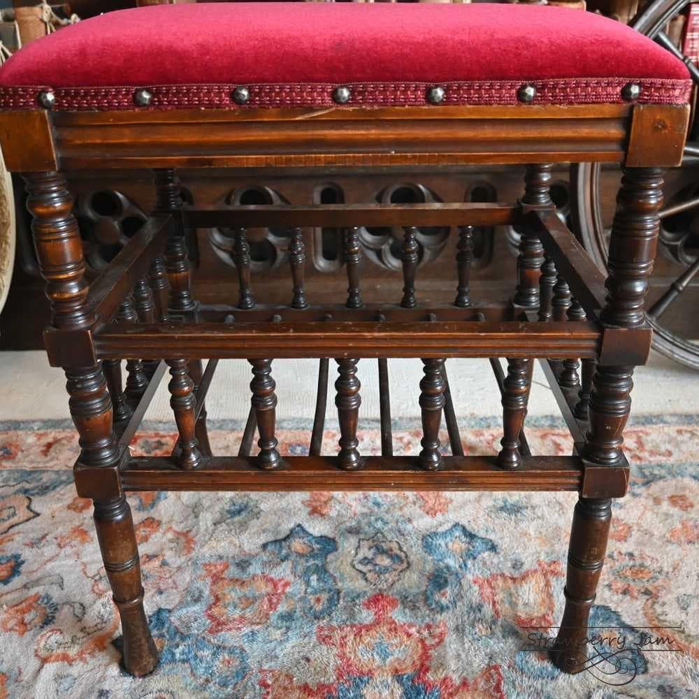 L3705-17 英国アンティーク スツール ピアノスツール 収納スツール