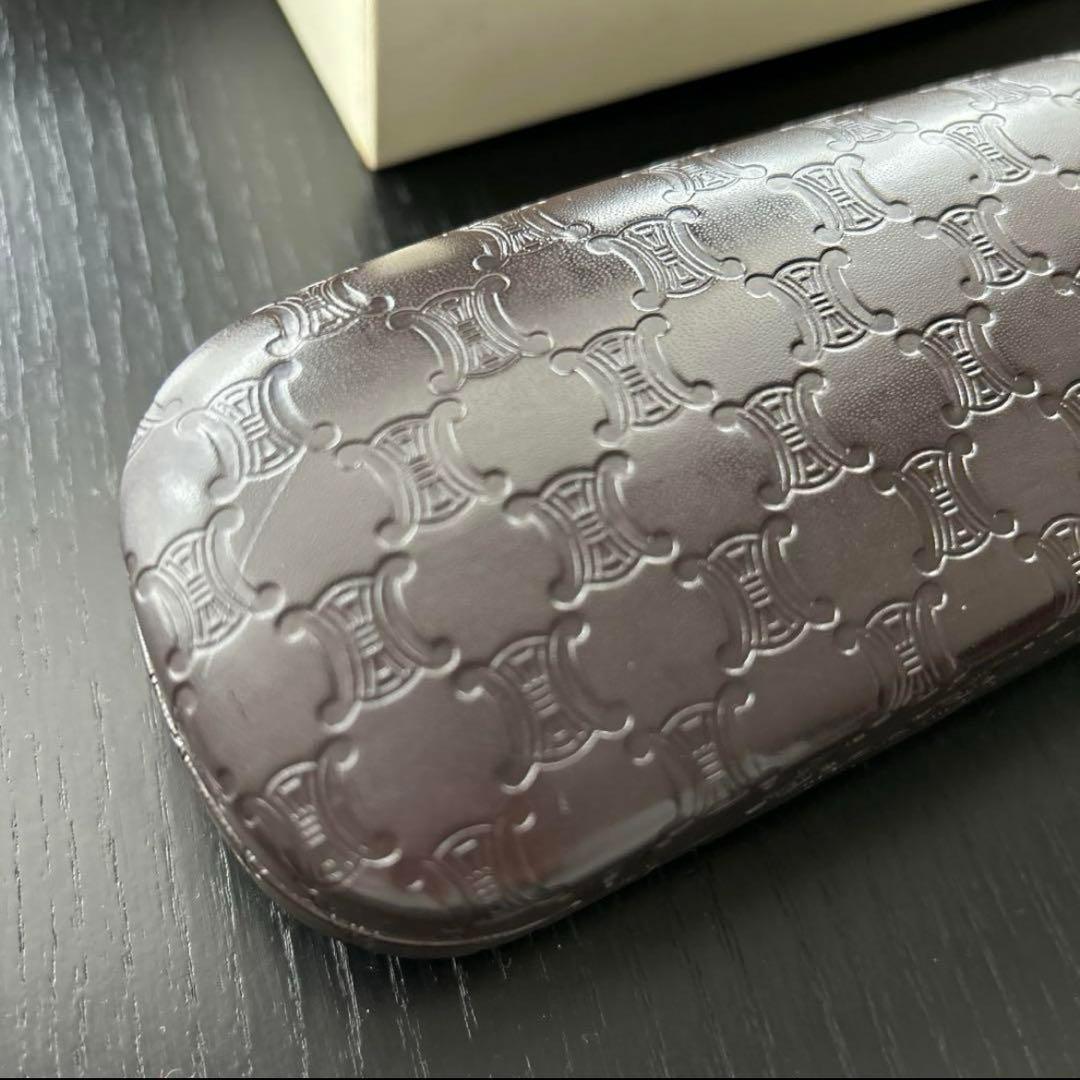 ⭐︎専用⭐︎ セリーヌ　眼鏡ケース　レザー　マカダム柄 トリオンフ　ダークブラウン