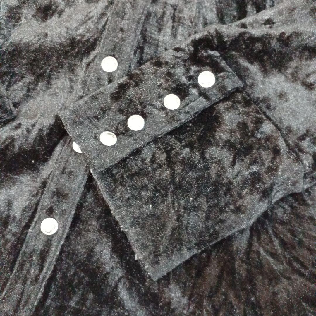 Ozz On オッズオン hikozoh ベルベット 長袖シャツ ブラック