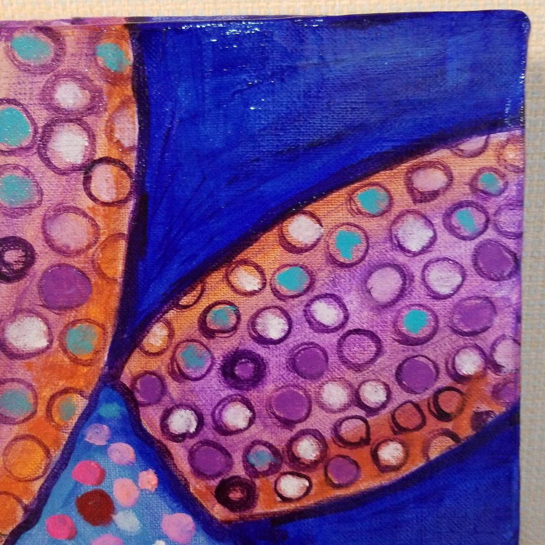 油絵　ゆうみ　羽ばたく練習を見る鳥