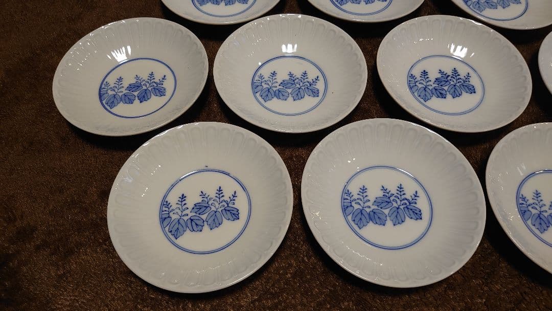 古伊万里　伊万里　染付　豆皿　菓子皿　桐紋　蔵出し　１０客