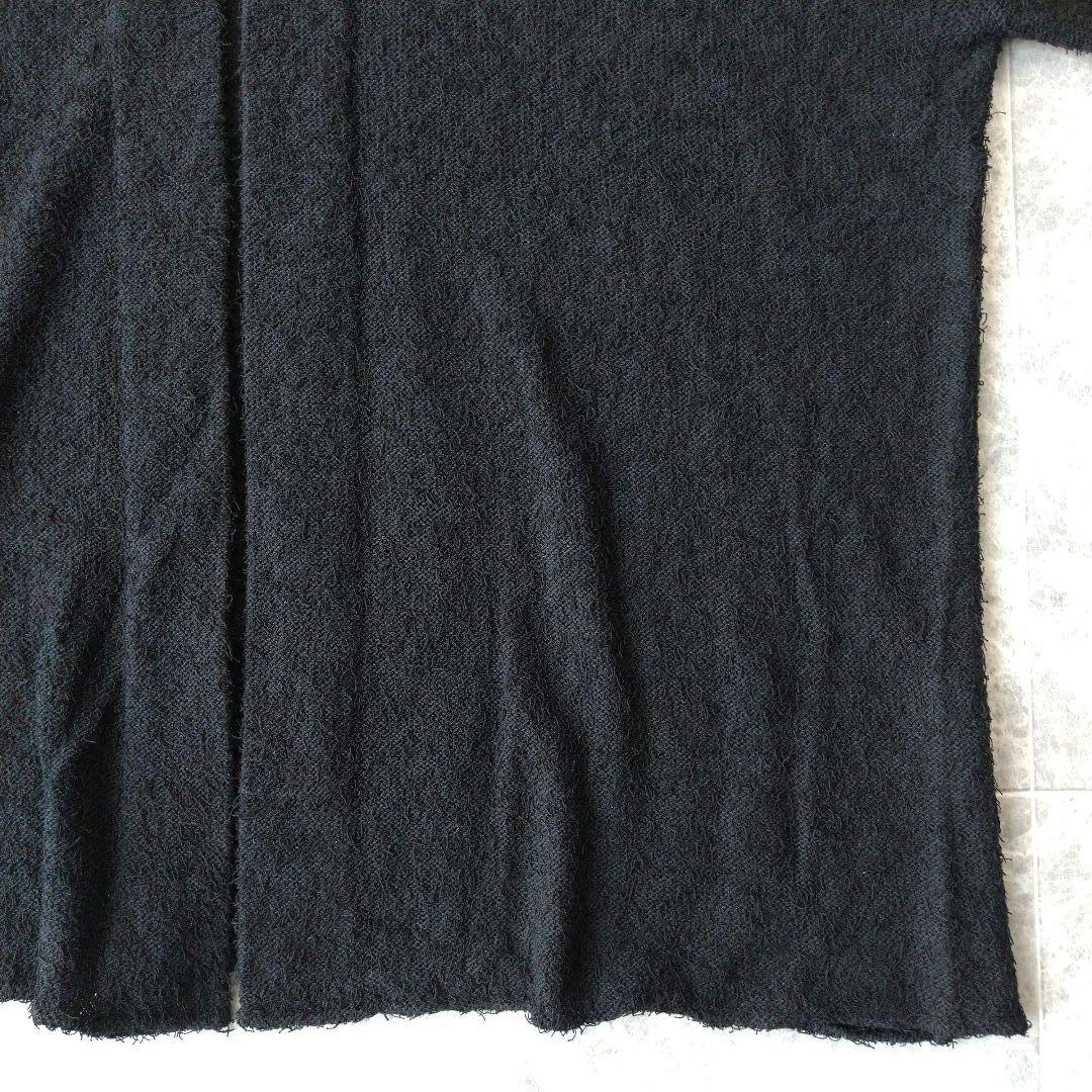 030 ヨーガンレール シルク コットン ツイード ニット カーディガン 黒