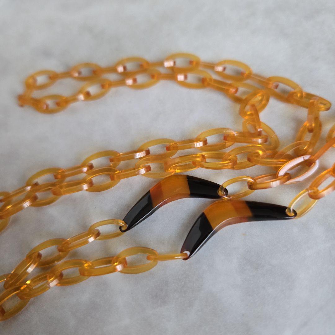 鼈甲　メガネ　チェーン　本鼈甲　➈　べっ甲　着物　工芸品　大人のメガネチェーン