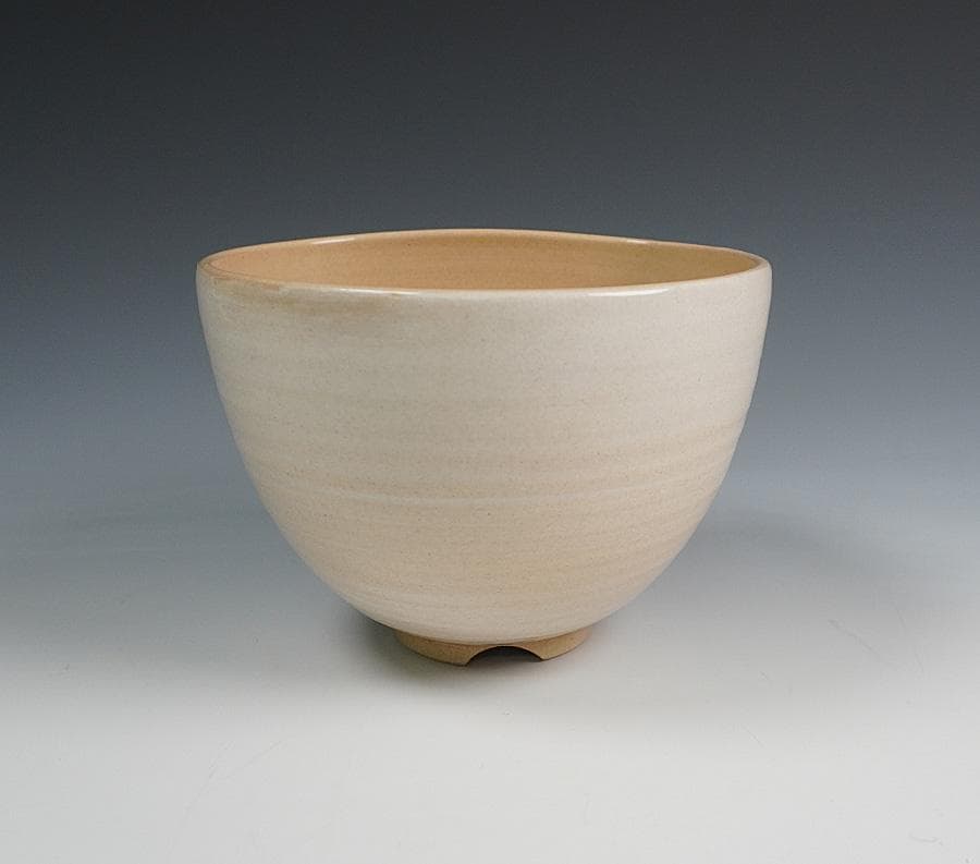 今岡妙見 野々村仁清写 浪に新月茶碗 共箱 茶道具