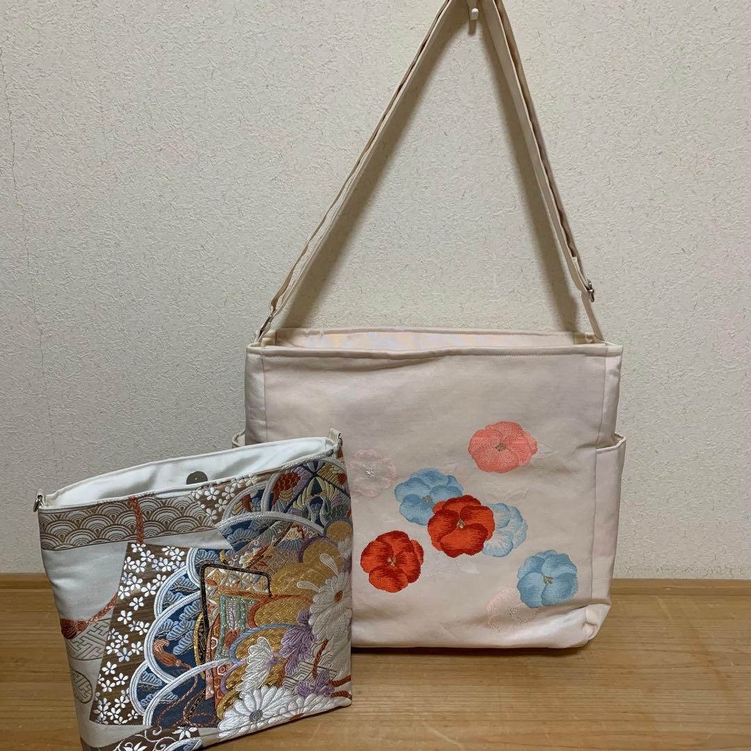 59、ななせ　帯153・137・248・ハギレ59　ショルダー3点他