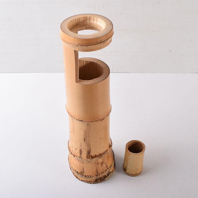 茶道具　竹器師　西川媒玄作　竹花入　銘春霞　前大徳　藤井誠堂極め箱　VR8726