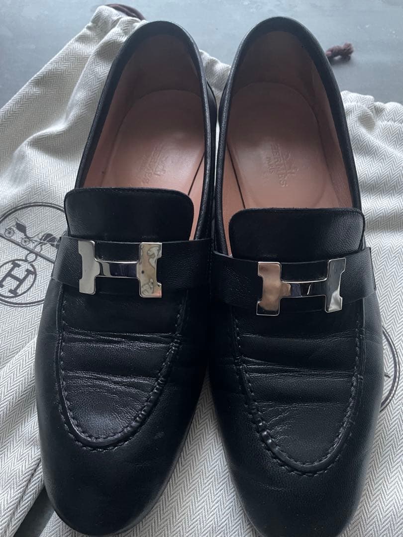 味噌汁さま専用エルメス　モカシンパリローファー黒