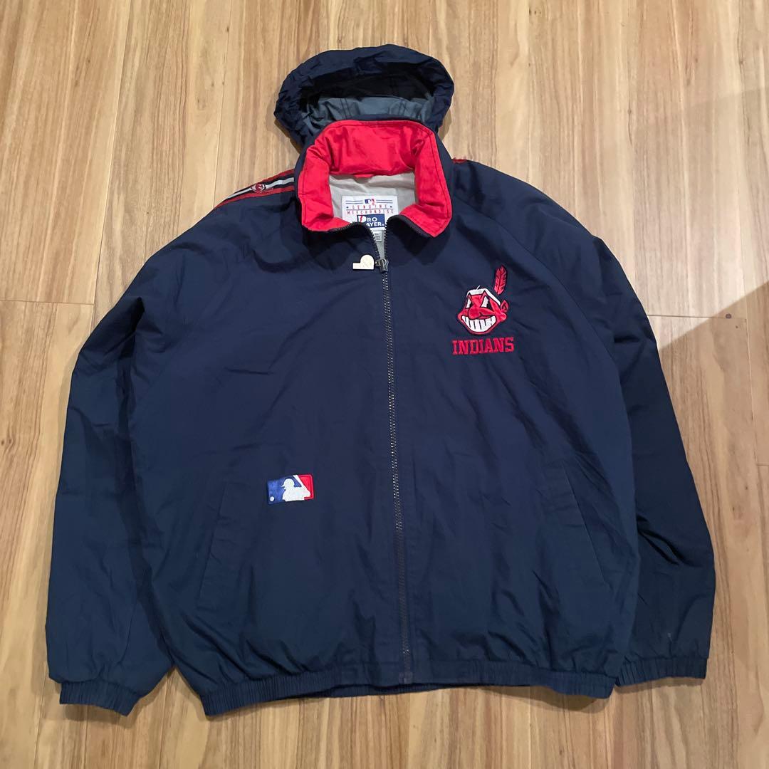 インディアンス　 ナイロンジャケット proplayer製　XL ワフー酋長