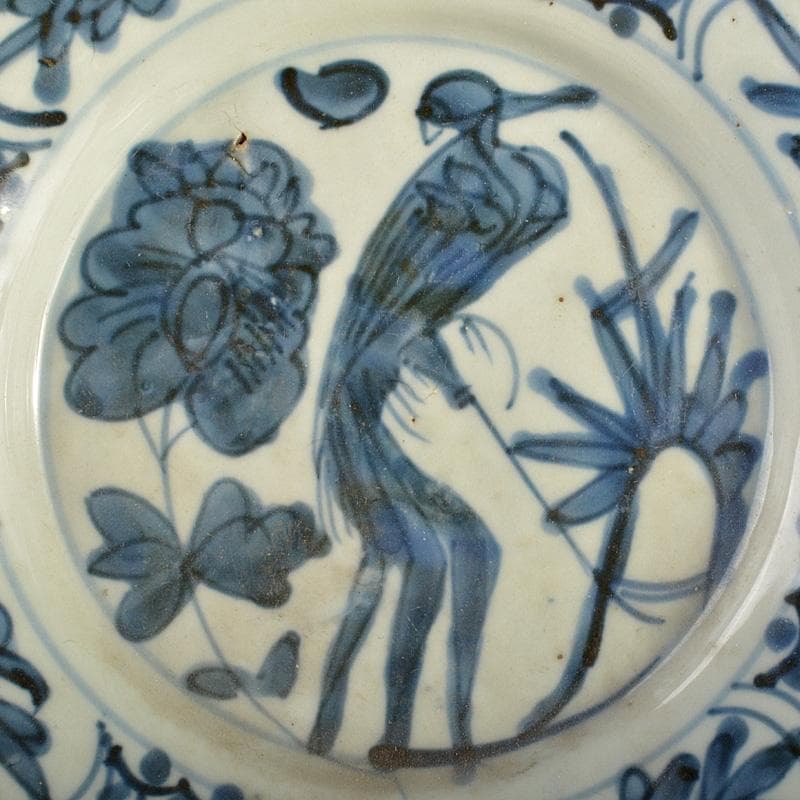 e2ko777 　中国　南京染付　人物花文　小皿　V　R7488