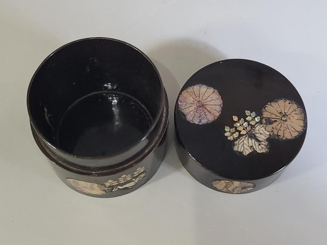 古美術 中次 螺鈿 高台寺 棗 長寛造 共箱 茶道具