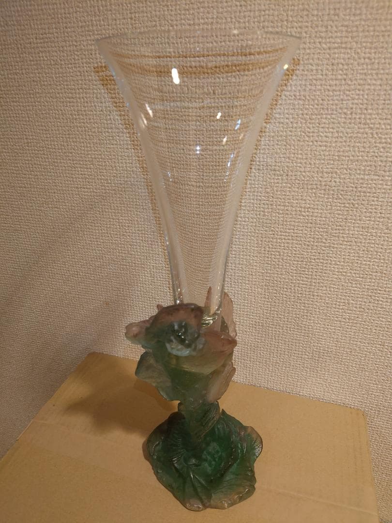 Daum France　ドームフランス　クリスタル　ガラス　昆虫　フラワー　花瓶