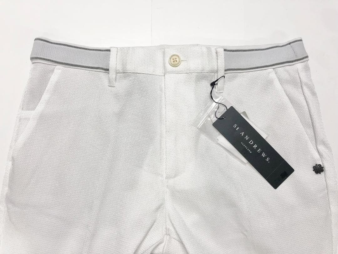 ○★新品未使用　St ANDREWS　ドビーストレッチパンツ　M　ホワイト