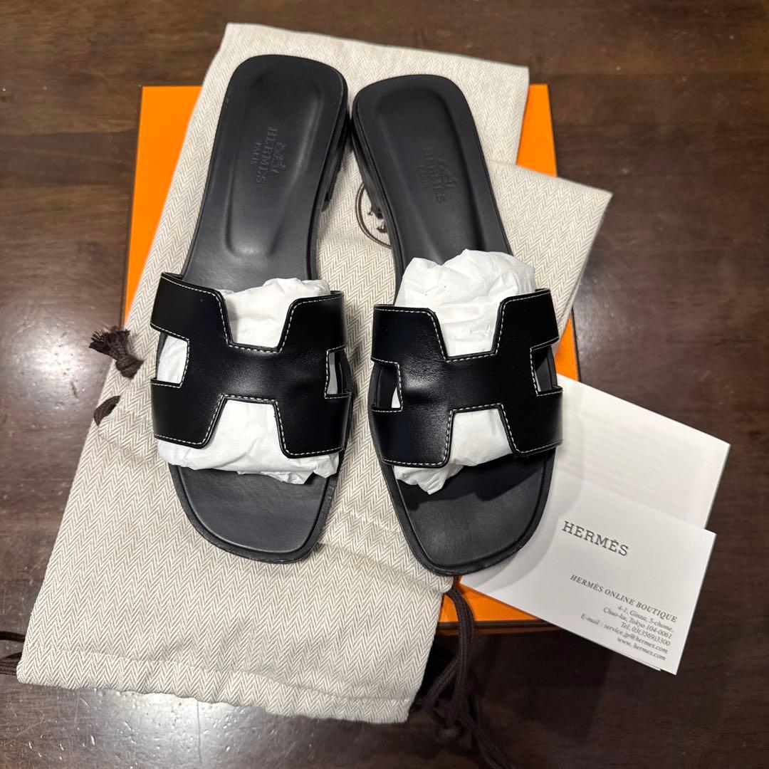 エルメスブラック オランサンダル