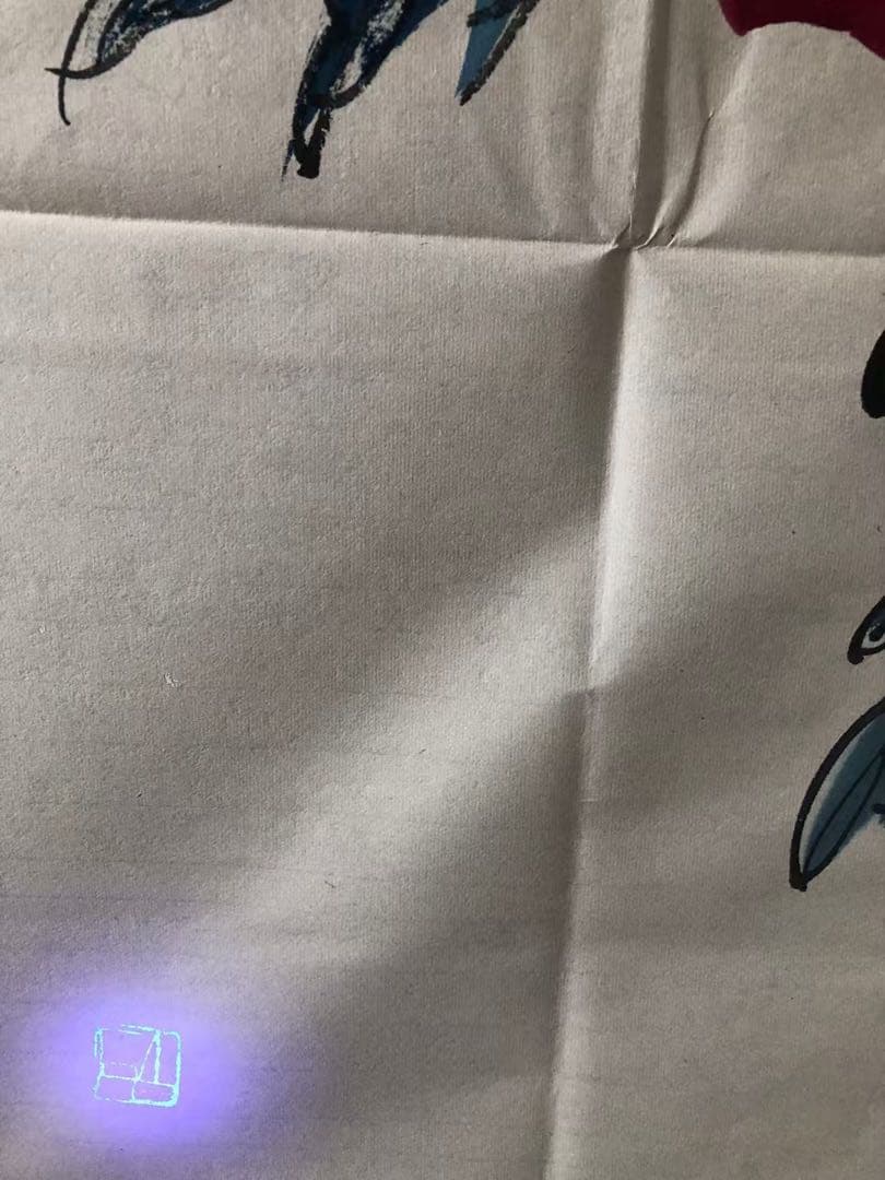 中国古美術・桃図三尺画芯・斉白石印款・水墨彩色画・純手描き・文房・宣紙・带水印