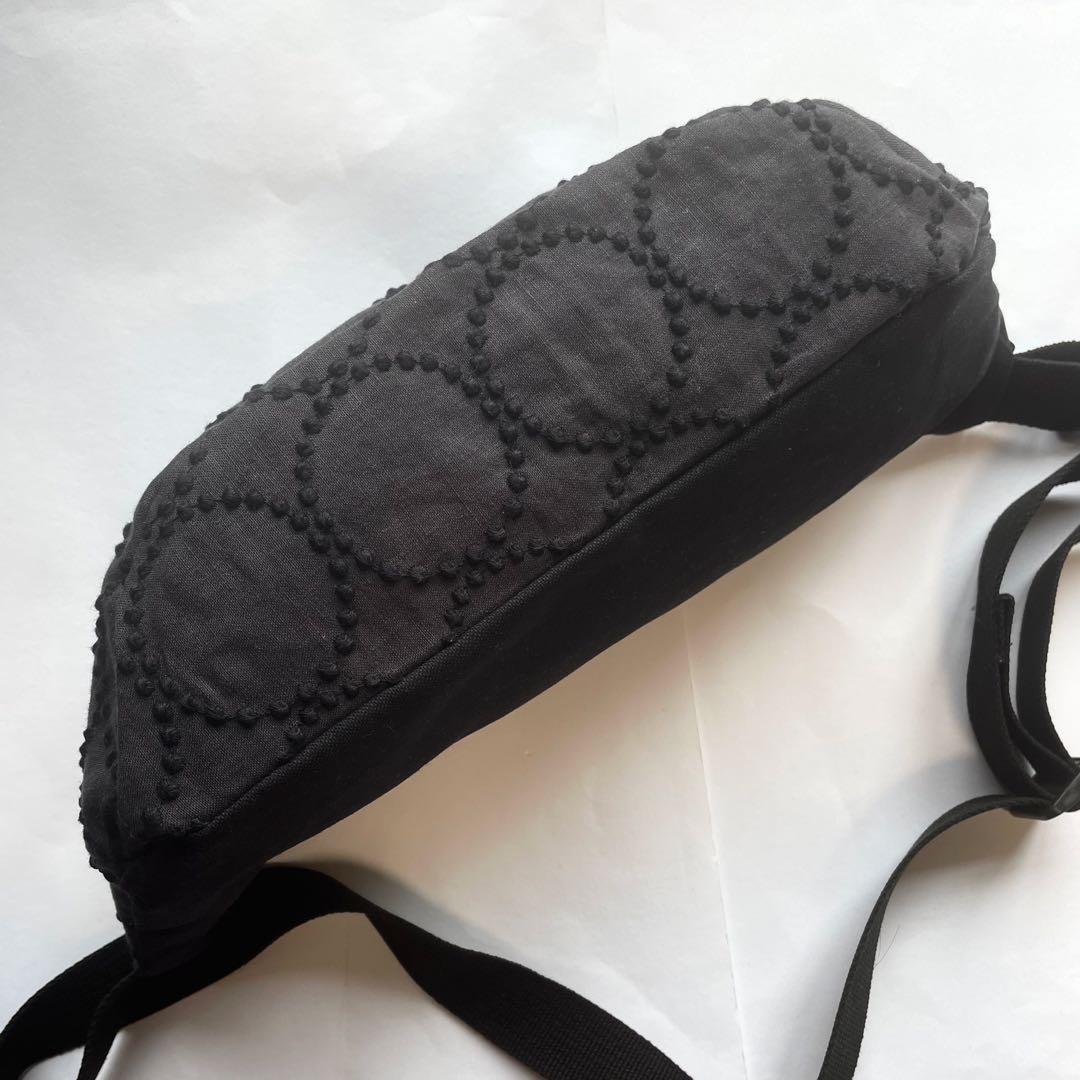 【受注製作】ミナペルホネン タンバリンチャコール　ハンドメイドボディバッグ