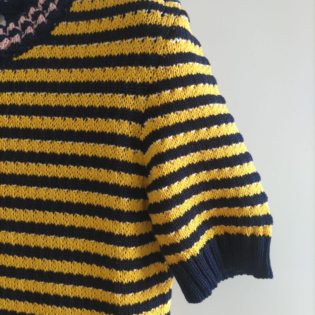 MIU MIU 　ミュウミュウ　ニットワンピース　半袖　ボーダー　ストライプ