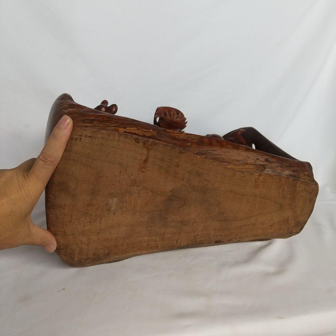 木彫　龍　ドラゴン　高さ約30cm　横幅約39cm　ヒビあり