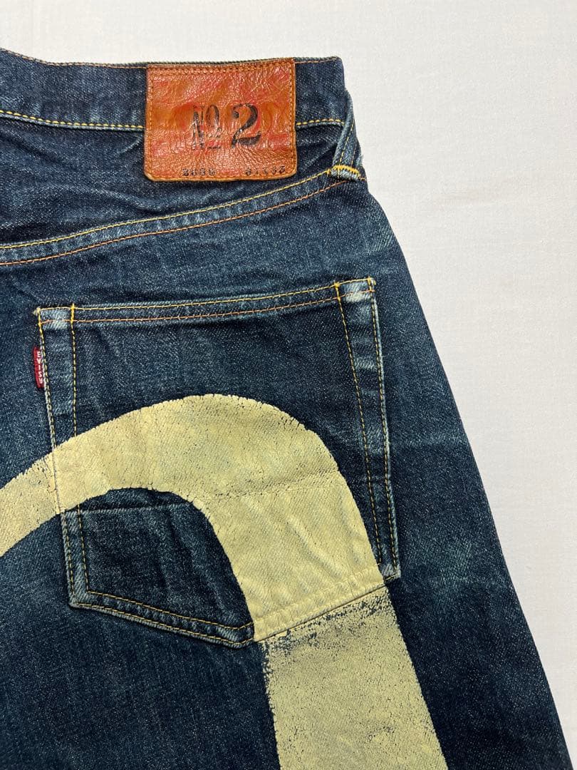 EVISU No.2 2000 31×35 白大黒 ビックカモメ 虎耳 ホワイト