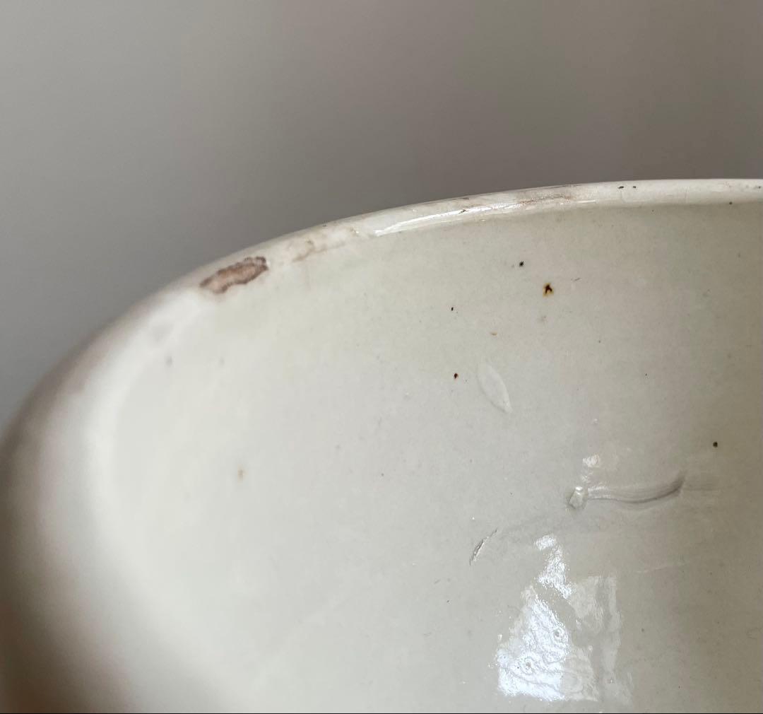時代　平清水 白釉片口　鉢　陶器　酒器　民藝　骨董　花器　アンティーク