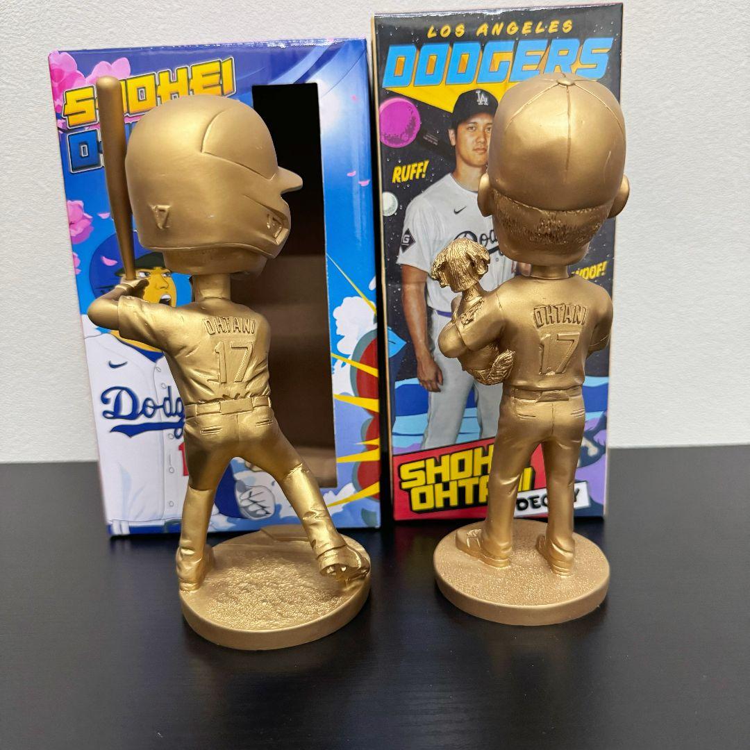 金色　大谷翔平　デコピン　バブルヘッド+ボブルヘッド　ゴールド　ドジャース会員