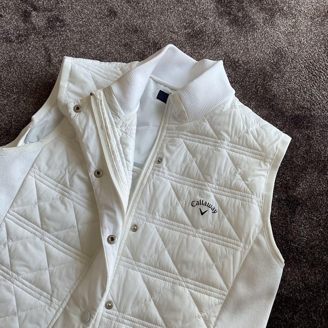 Callaway レディース ノースリーブ中綿ワンピース ホワイト　ＬＬ