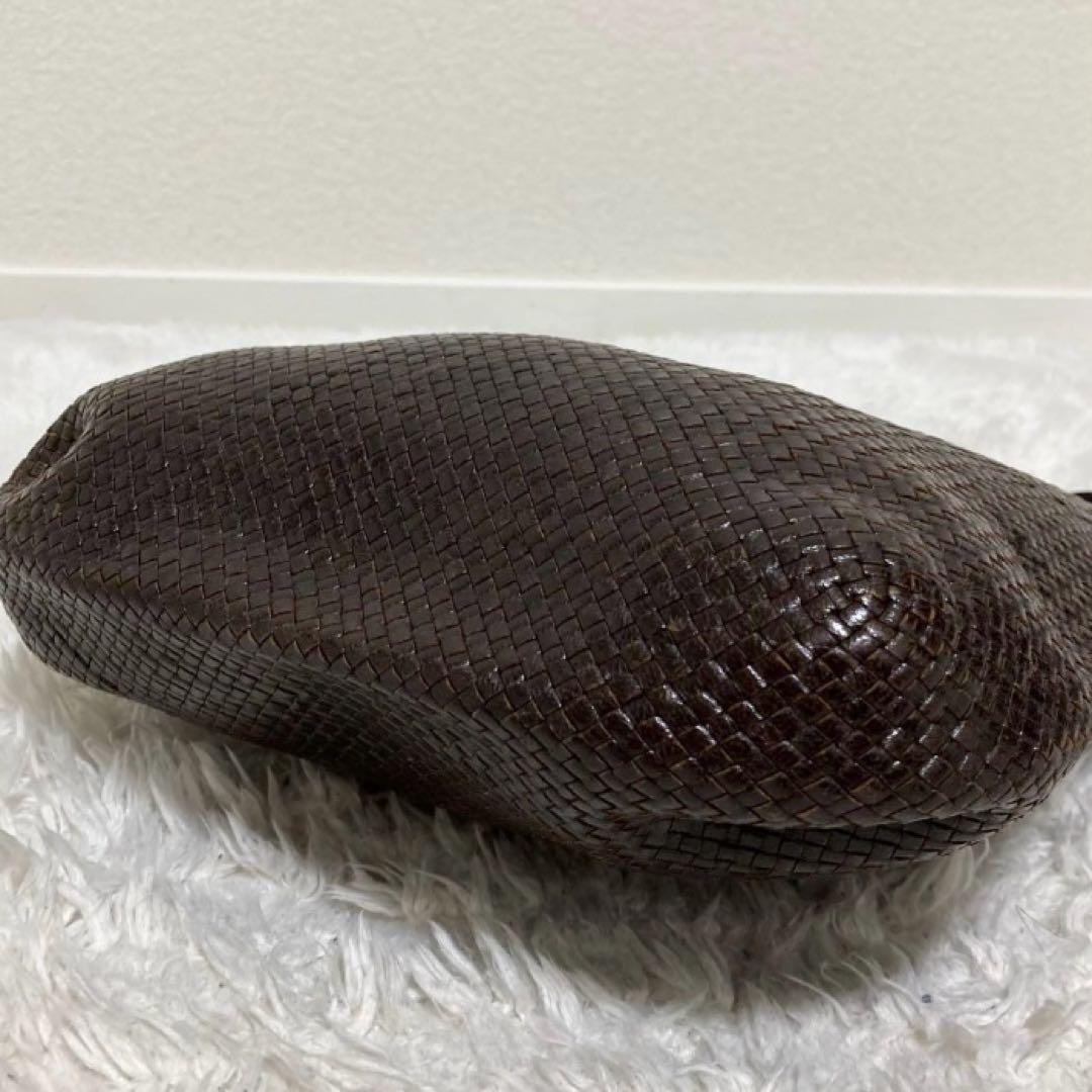 美品♡ JURGEN LEHL レザー 巾着 メッシュ バッグ ダークブラウン