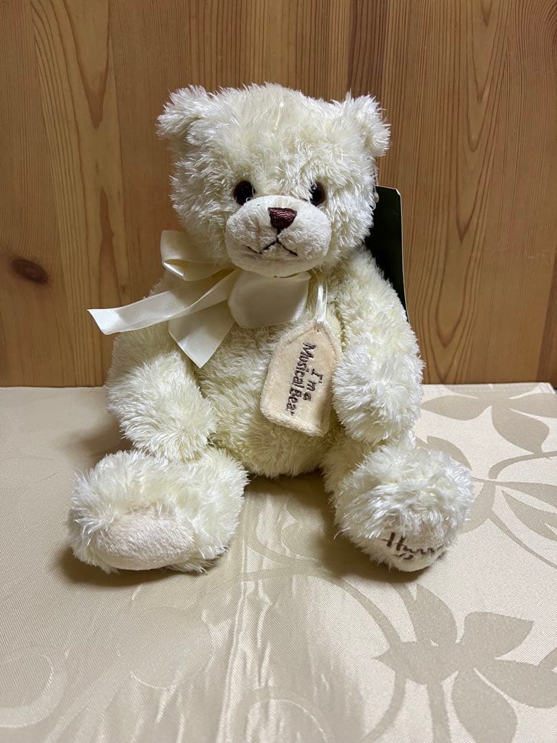 ハロッズ　テディベア　ミュージカルベア　ホワイト