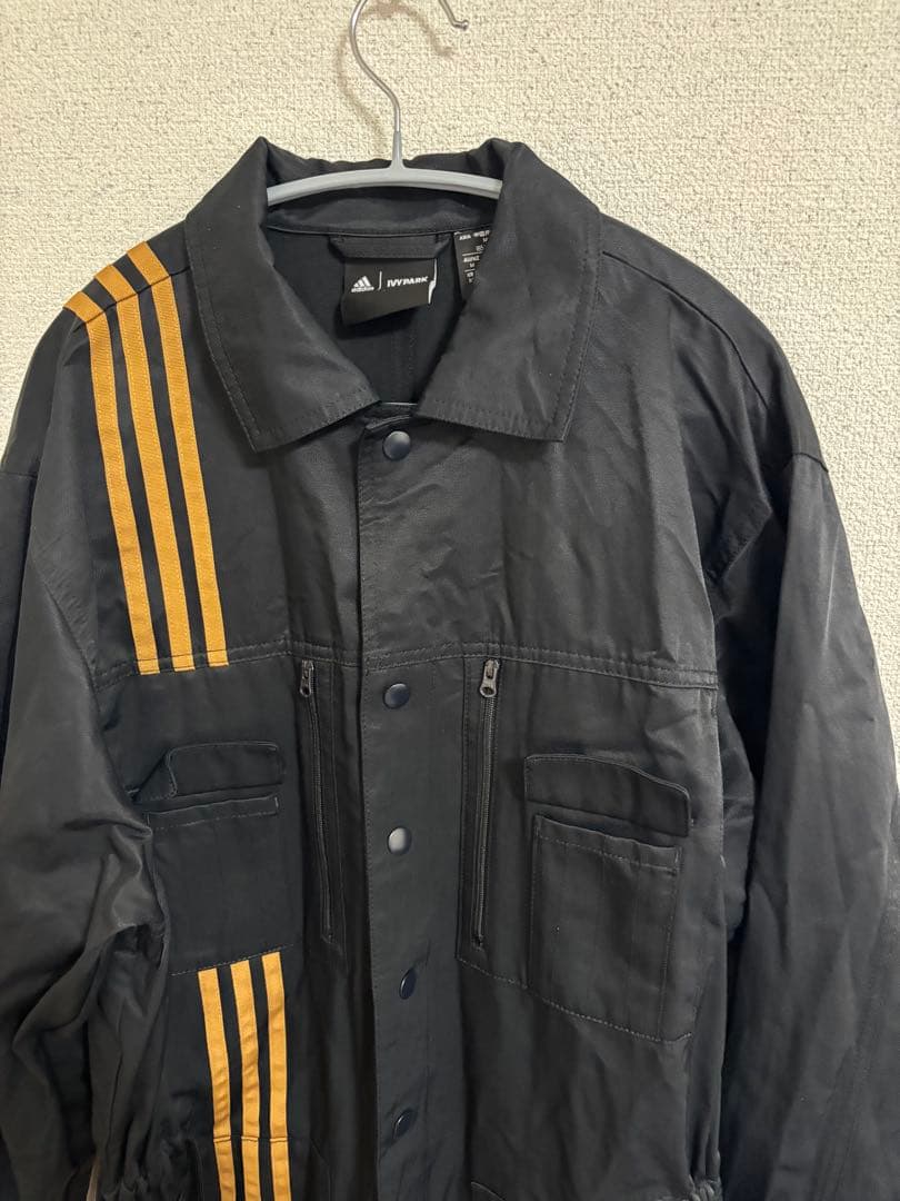 【希少】adidas ジャンプスーツ オーバーオール 黒