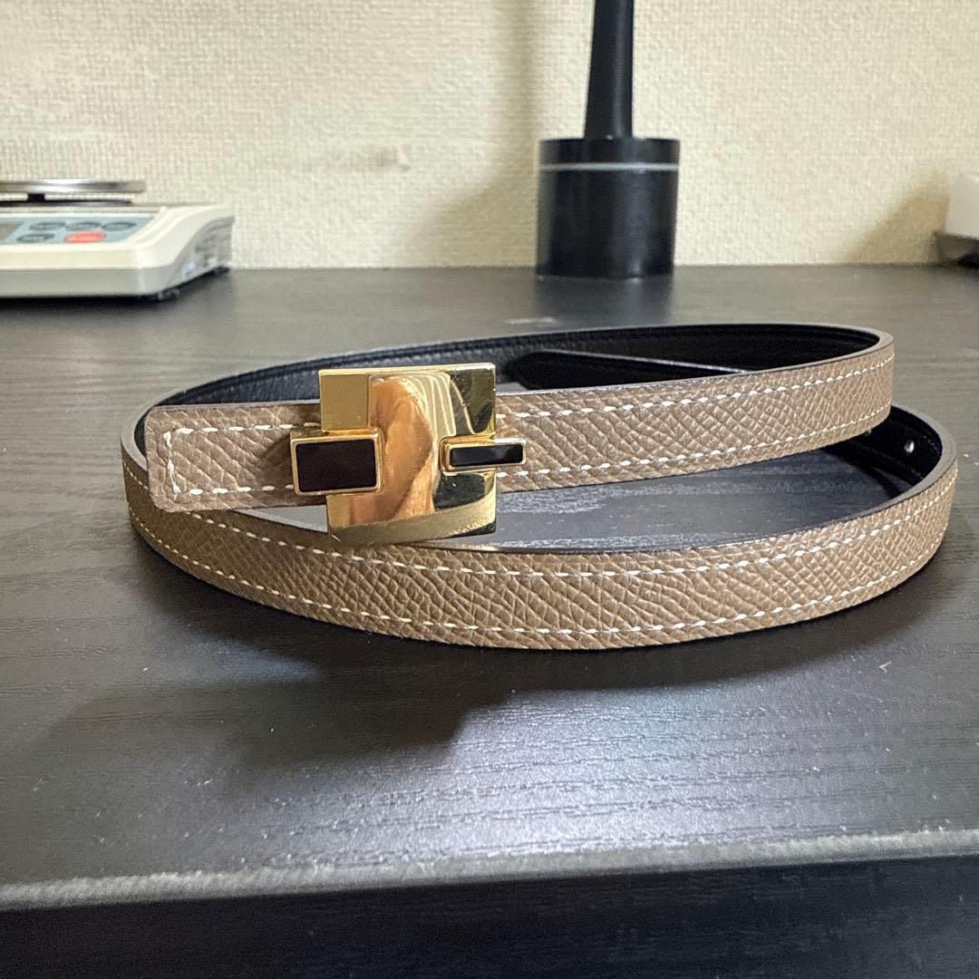 HERMES エルメス　アイリーンリバーシブルベルト61 ゴールドバックル　美品