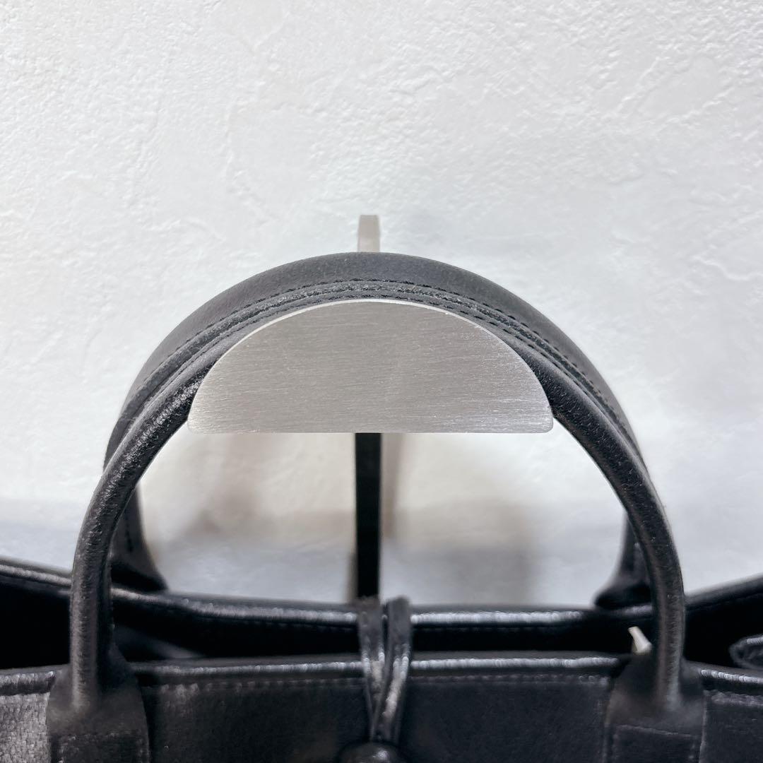 未使用に近い 極美品 LONGCHAMP ロゾ レザー トートバッグ 黒