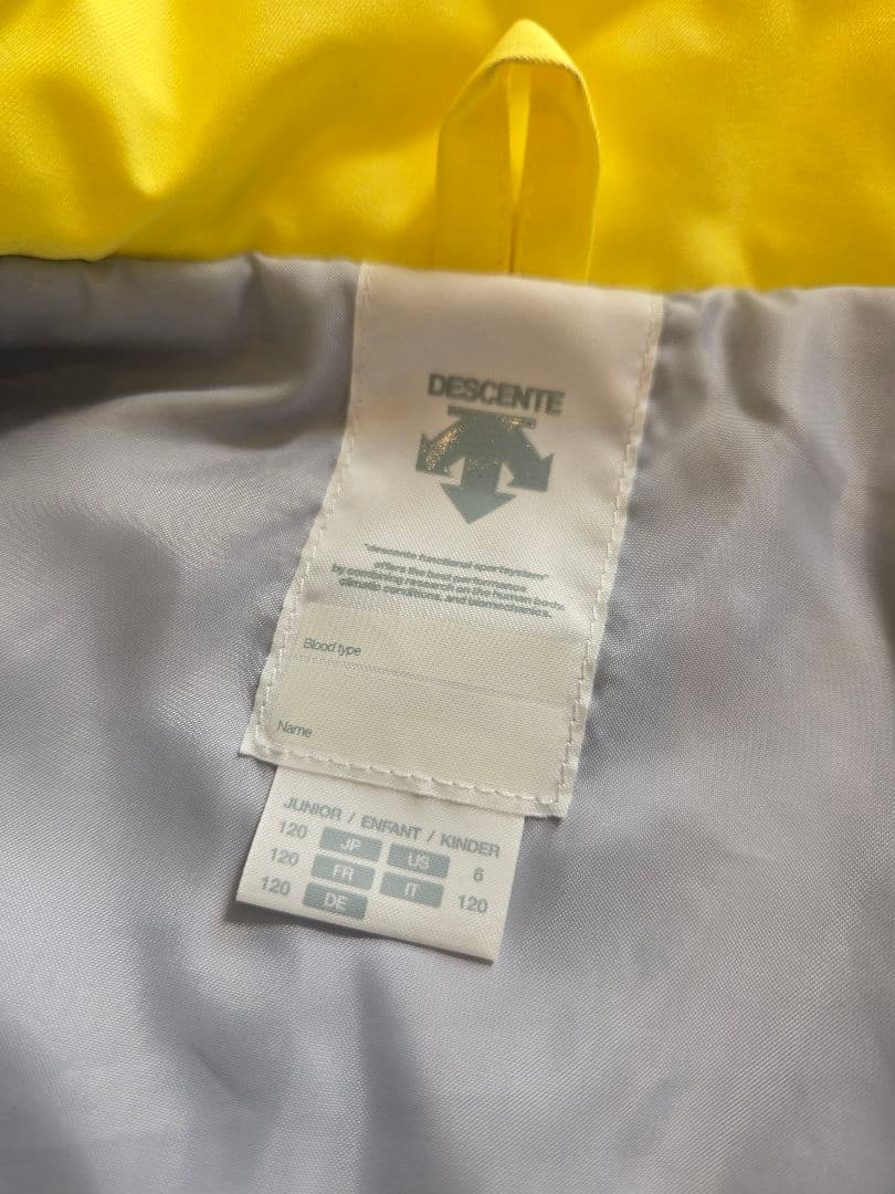 DESCENTE 子供スキーウェア 120cm(105-125cm) 水色と黄色