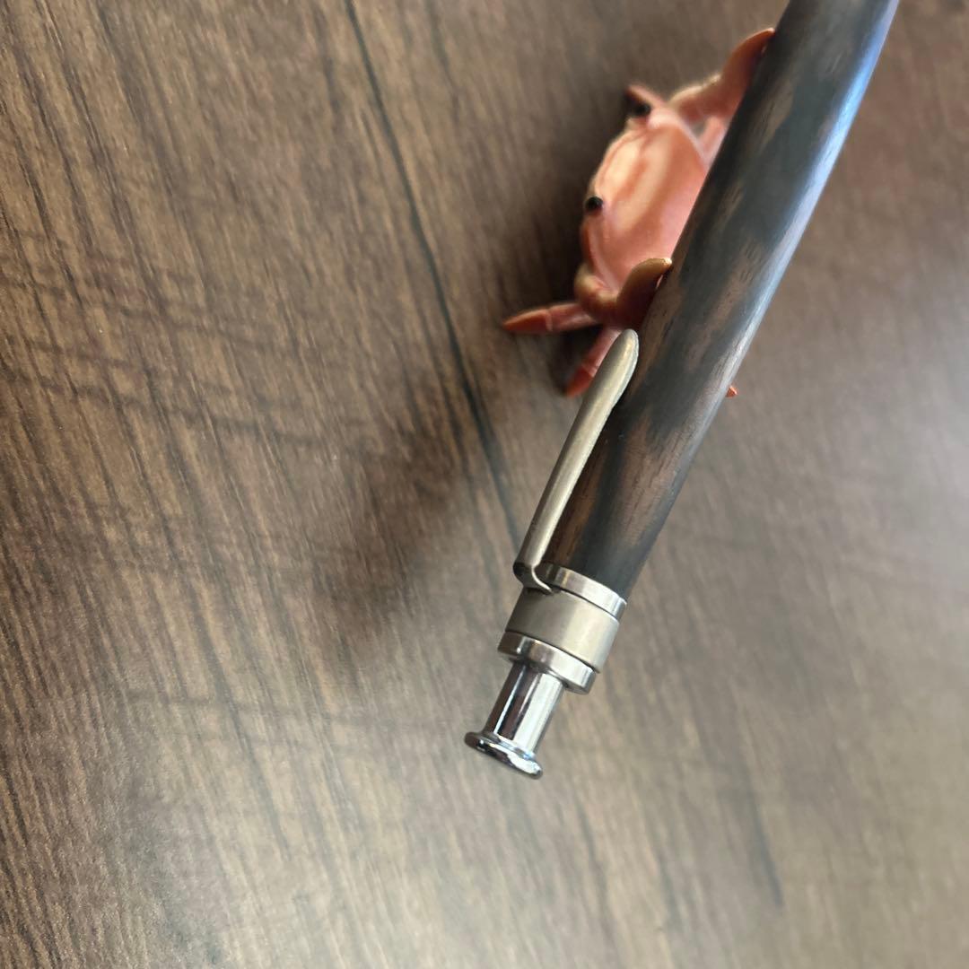 工房楔　黒柿孔雀木　0.5mm シャーペン (※ペン立てのカニは付いてきません)