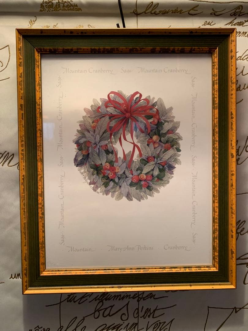 デンマーク製　雑貨　赤い実のリースの額とピューター四季セット　seringa様