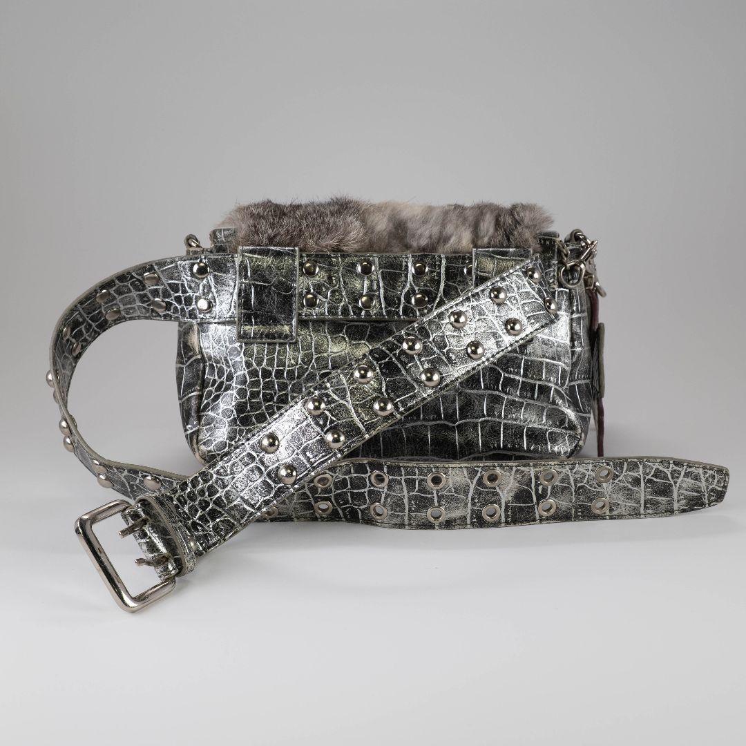 VIVAYOU リアルファー2wayスタッズ ベルト チェーン 付 バック