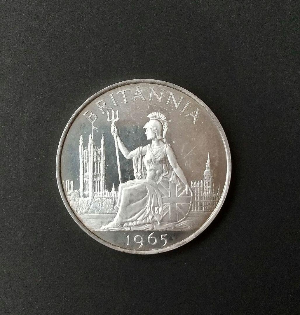 1965年 東京英国博覧会 記念銀製 ブリタニアデザイン ケース付き