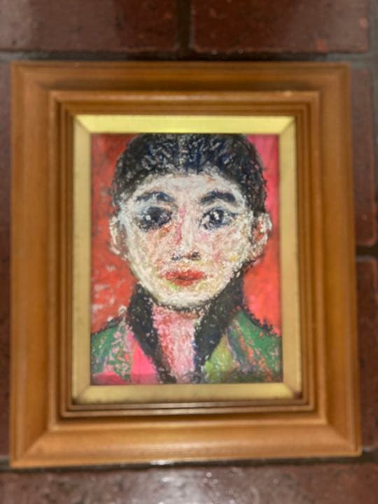 空飛ぶ画家、糸川裕志の三男、糸川利裕の肖像画、油絵、SM、額入り、