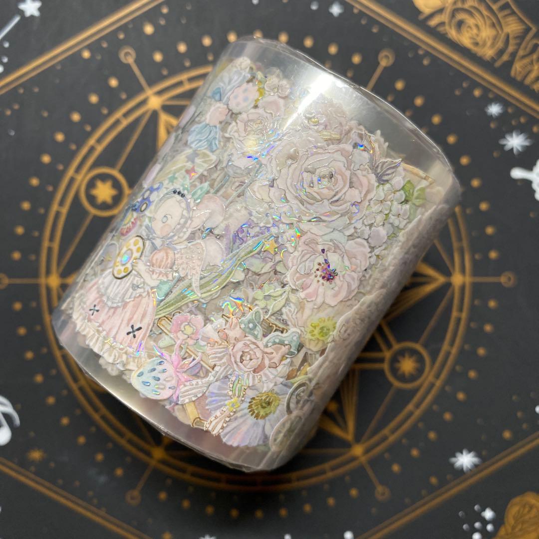 【9462】海外5.5/巻　貝殻光マステ　ぬいぐるみ　花束　小箱　糸巻き　装飾系